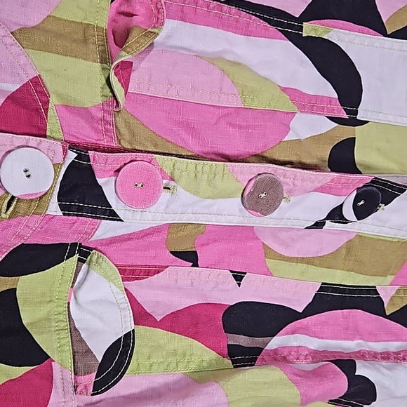 Focus 200 Linen Lightweight  Abstract  Jacket Sz 10 - Picture 2 of 4